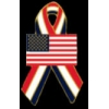 USA FLAG AND RIBBON PIN